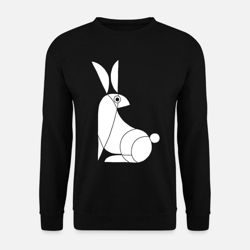 Lustiges weißes Kaninchen - Unisex Pullover - Schwarz