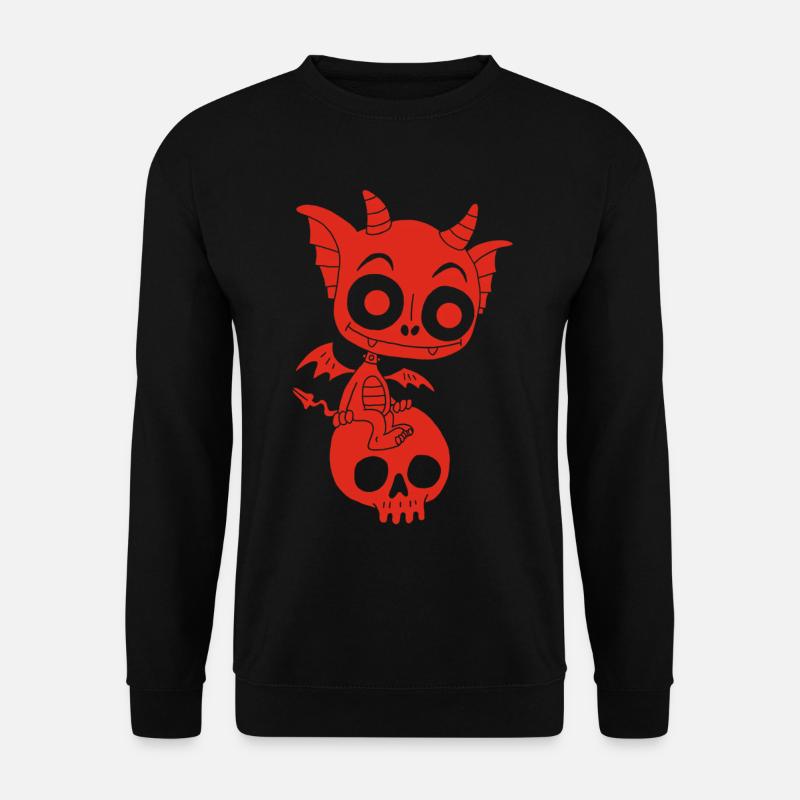 Kleiner roter Dämon ruht - Unisex Pullover - Schwarz