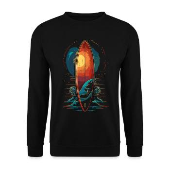 Surfbrett - Unisex Pullover - Schwarz - Vorne - Alina (178cm) & Michal (187cm)