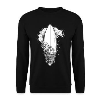 Surfboard Sketch - Unisex Sweatshirt - black - Front - Alina (178cm) & Michal (187cm)