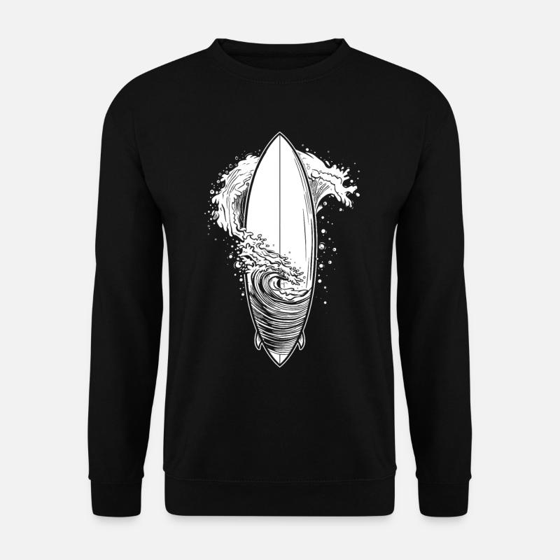 Surfbrett Skizze - Unisex Pullover - Schwarz