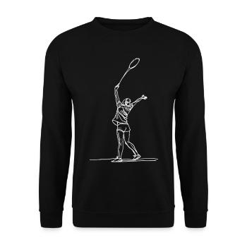 Badmintonspielerin Skizze - Unisex Pullover - Schwarz - Vorne - Alina (178cm) & Michal (187cm)