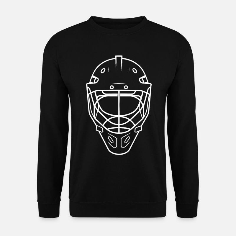 Eishockey Helm Line Art - Unisex Pullover - Schwarz