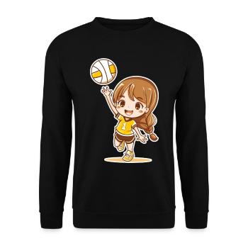 Little volleyball player - Unisex Sweatshirt - black - Front - Alina (178cm) & Michal (187cm)