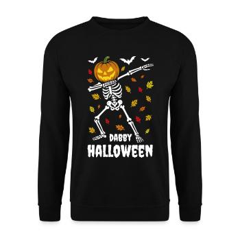 Dabby Halloween - Dab Dance Squelette - Automne - Sweat-shirt Unisexe - noir - Devant - Alina (178cm) & Michal (187cm)