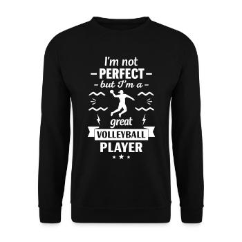Super Volleyeur Sport Volley Volleyball - Unisex Sweatshirt - black - Front - Alina (178cm) & Michal (187cm)