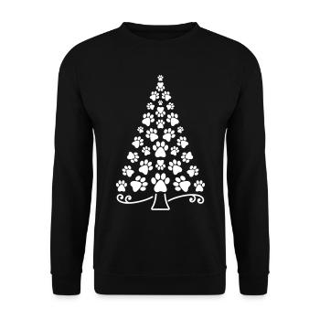 Weihnachtsbaum Pfote Hund Pfoten Katze Weihnachten - Unisex Pullover - Schwarz - Vorne - Alina (178cm) & Michal (187cm)