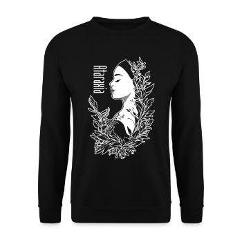 Ataraxia Weiß - Unisex Pullover - Schwarz - Vorne - Alina (178cm) & Michal (187cm)
