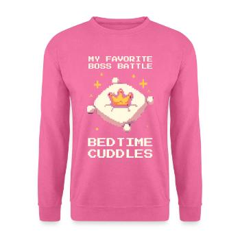 Lieblingsbosskampf | Gute-Nacht-Kuscheln - Unisex Pullover - Pink - Vorne