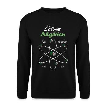 The Algerian Atom Flag Algeria Science - Unisex Sweatshirt - black - Front - Alina (178cm) & Michal (187cm)