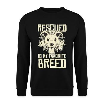 Favoris des sauvés – Ma race préférée - Sweat-shirt Unisexe - noir - Devant - Alina (178cm) & Michal (187cm)