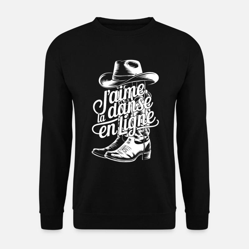 Botte Cowboy et lettrage fluide - Sweat-shirt Unisexe - noir
