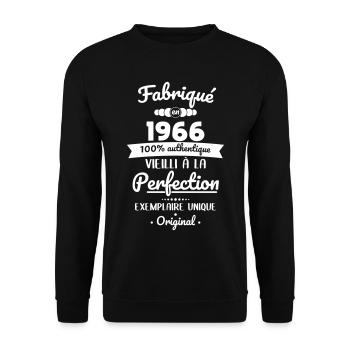 Hergestellt 1966 – Perfekt gereift - Unisex Pullover - Schwarz - Vorne - Alina (178cm) & Michal (187cm)
