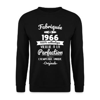 Hergestellt 1966 – Perfekt gereift - Unisex Pullover - Schwarz - Vorne - Alina (178cm) & Michal (187cm)