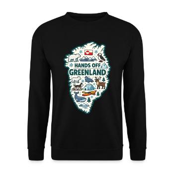 Hands Off Greenland Europa Solidarität - Unisex Pullover - Schwarz - Vorne - Alina (178cm) & Michal (187cm)