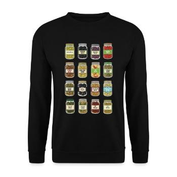 Des olives dans un bocal - Sweat-shirt Unisexe - noir - Devant - Alina (178cm) & Michal (187cm)