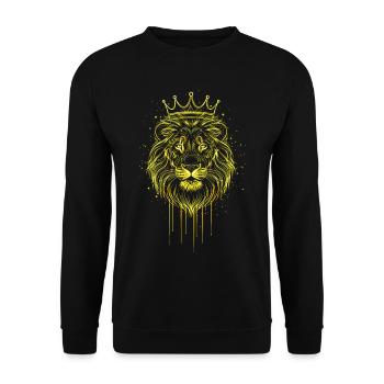 Lion à l’aspect or couronne – Noble Chat de proie - Sweat-shirt Unisexe - noir - Devant - Alina (178cm) & Michal (187cm)