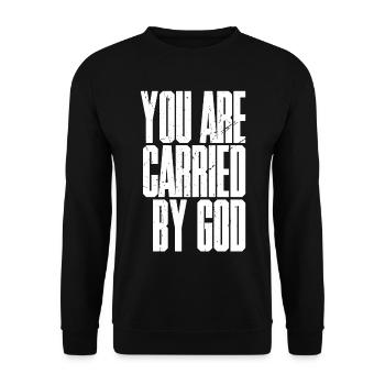 Tu es porté par Dieu - Sweat-shirt Unisexe - noir - Devant - Alina (178cm) & Michal (187cm)