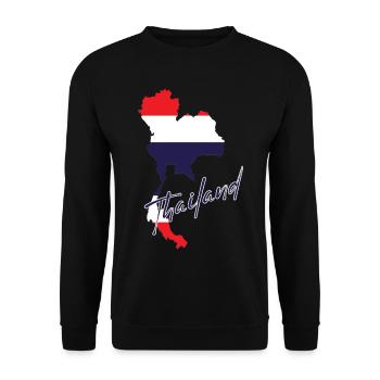 Map with Thailand flag, I love Thailand - Unisex Sweatshirt - black - Front - Alina (178cm) & Michal (187cm)