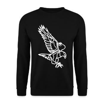 Weißer Adler im Flug - Unisex Pullover - Schwarz - Vorne - Alina (178cm) & Michal (187cm)