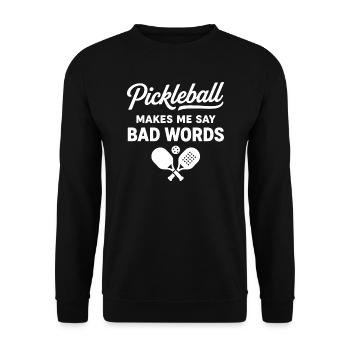 Pickleball Passion | Player and Sports Humor - Unisex Sweatshirt - black - Front - Alina (178cm) & Michal (187cm)