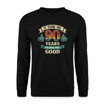 90 Years - It Took Me 90 Years to Be This Beautiful - Unisex Sweatshirt - black - Front - Alina (178cm) & Michal (187cm)