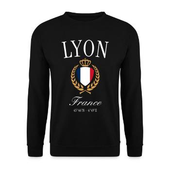 Marseille Frankreich Wappen Krone – Reise Souvenir - Unisex Pullover - Schwarz - Vorne - Alina (178cm) & Michal (187cm)