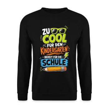 Zu Cool Für Den Kindergarten - Unisex Pullover - Schwarz - Vorne - Alina (178cm) & Michal (187cm)