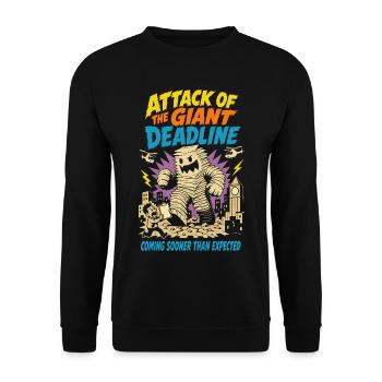 Attack of the gigantic deadline - Unisex Sweatshirt - black - Front - Alina (178cm) & Michal (187cm)
