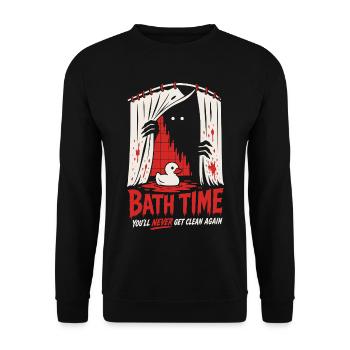 Bath Time – You’ll Never Get Clean Again - Unisex Pullover - Schwarz - Vorne - Alina (178cm) & Michal (187cm)