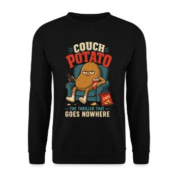 Couch Potato – Der Thriller ohne Handlung - Unisex Pullover - Schwarz - Vorne - Alina (178cm) & Michal (187cm)
