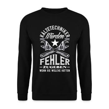 Kältetechniker Klimatechniker Handwerker Spruch - Unisex Pullover - Schwarz - Vorne - Alina (178cm) & Michal (187cm)