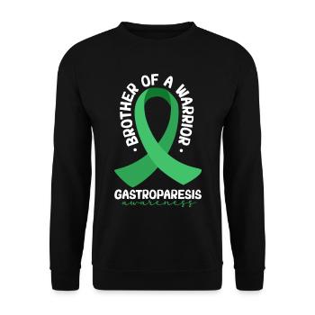 Bruder eines Kämpfers - Gastroparese - Unisex Pullover - Schwarz - Vorne - Alina (178cm) & Michal (187cm)
