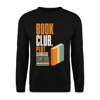 Buchclub – Plot Damage Control - Unisex Pullover - Schwarz - Vorne - Alina (178cm) & Michal (187cm)