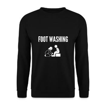 Foot Washing Christian Gifts Humility Ladder - Unisex Sweatshirt - black - Front - Alina (178cm) & Michal (187cm)