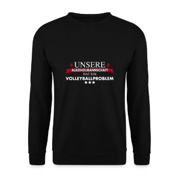 Alkoholmannschaft Volleyball Team - Unisex Pullover - Schwarz - Vorne - Alina (178cm) & Michal (187cm)