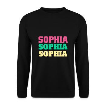 Sophia Cadeaux d’anniversaire Nom Prénom - Sweat-shirt Unisexe - noir - Devant - Alina (178cm) & Michal (187cm)