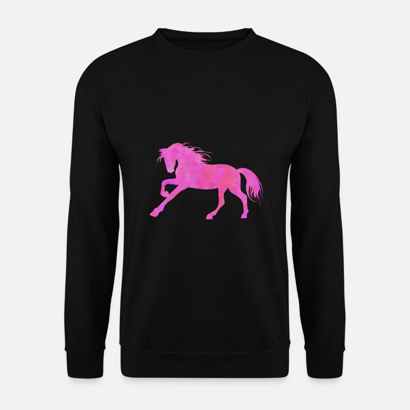 schönes Pferdemotiv pink Pferde Reiten Shirt Tasse - Unisex Pullover - Schwarz