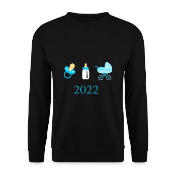 Baby 2022 Geburt Familie - Unisex Pullover - Schwarz - Vorne - Alina (178cm) & Michal (187cm)