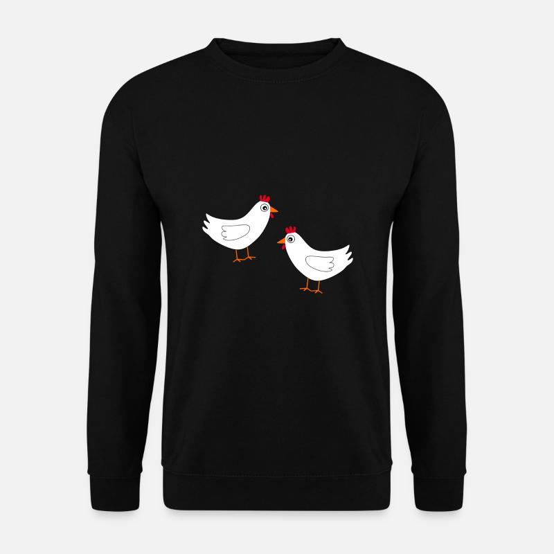 Huhn weiß weiße Hühner Hennen Ostern - Unisex Pullover - Schwarz