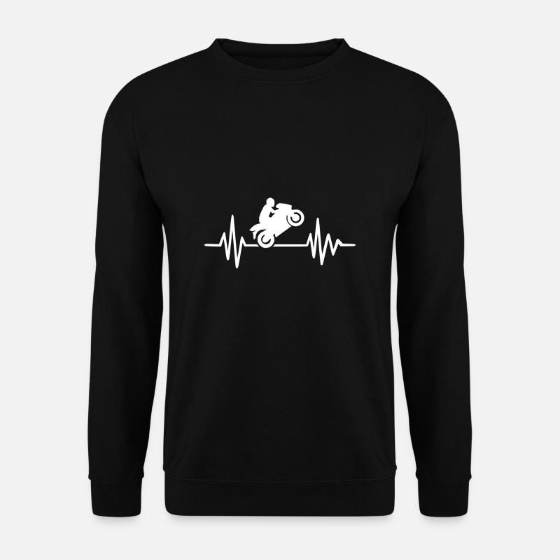 Motorcycle pulse white - Unisex Sweatshirt - black
