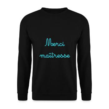 MERCI. MAÎTRESSE. MAÎTRE. MERCI MAÎTRESSE - Sweat-shirt Unisexe - noir - Devant - Alina (178cm) & Michal (187cm)