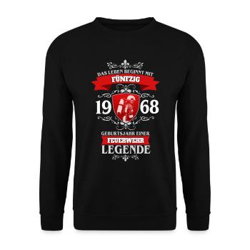FEUERWEHR LEGENDE - 50 - 1968 - Unisex Pullover - Schwarz - Vorne - Alina (178cm) & Michal (187cm)