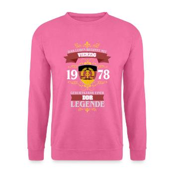DDR LEGENDE - 40 - 1978 - Unisex Pullover - Pink - Vorne