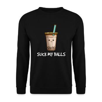 Suck my balls - Unisex Sweatshirt - black - Front - Alina (178cm) & Michal (187cm)