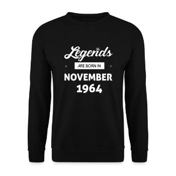 LEGENDS ARE BORN IN NOVEMBER 1964 - Unisex Sweatshirt - black - Front - Alina (178cm) & Michal (187cm)