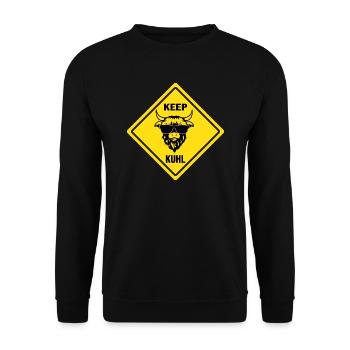 kuh alm landleben keep kuhl bauernhof kuhwies´n - Unisex Pullover - Schwarz - Vorne - Alina (178cm) & Michal (187cm)