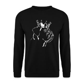Bordeauxdogge Krone Hunde Hund Wilsigns - Unisex Pullover - Schwarz - Vorne - Alina (178cm) & Michal (187cm)