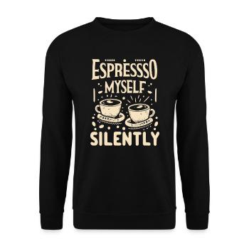 Espresso Myself Silently - Unisex Pullover - Schwarz - Vorne - Alina (178cm) & Michal (187cm)