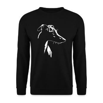 Whippet Silhouette Greyhounds Dog Dogs Wilsigns - Unisex Sweatshirt - black - Front - Alina (178cm) & Michal (187cm)